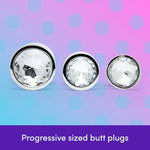 Metal Butt Plug Kit, 3 Piece Anal Training Set for Couples