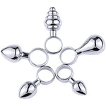 Luxury Stainless Steel Anal 5 Pcs Ring Anal Trainer Jewel Butt Plug Set S&M Adult Gay Anal Plugs Woman Men Sex Gifts Things