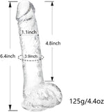 6-Inch Clear Realistic Dildo with Suction Cup – Slim & Beginner-Friendly Toy