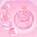 Sissy Chastity Cage High Heeled Cock Cage With 6 Different Rings Male Chastity Device With Invisible Lock And 2 Keys For Penis Bondage Resin Penis Cage Lightweight Breathable (L,Pink-B)