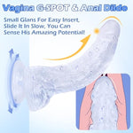 Soft Thick Realistic Dildo,Clear Big Dildo,8.3'' Ultra Soft Lifelike Silicone Huge Dildo With Strong Suction Cup,Men Penis G Spot Stimulator Adult Anal Sex Toys For Women Or Beginner Sexual