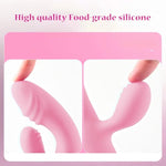 Thrusting Rabbit Vibrator Sex Toys, Adult Sex Toy For Women G Spot Vibrator With 10 Vibration Modes, Silicone Double-Ended Rabbit Vibrators Dildo For Women Couple(Pink)