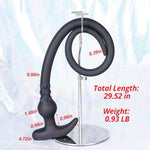 Long Anal Plug Hollow Realistic Dildo Flexible Liquid Silicone Shower Enema Douche Anal Enema Kit Vaginal Cleaner Prostate Massager G-Spot Stimulation For Men Women Couple (Black) (Short)