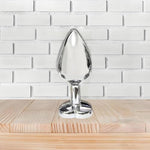 Metal Anal Plug, Tapered Butt Plug With Heart Base Anal Trainer For Prostate Massage G-Spot Stimulation Adult Sex Toys For Men Women Couples (S)