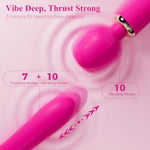 APP Controlled Vibrator Wand – 11.3" Adult Sex Toys with 7 Thrusting Modes & 10+10 Vibrating Modes, Rechargeable Waterproof Cordless Massager for G Spot Clitoris Nipples and Full-Body Stimulation