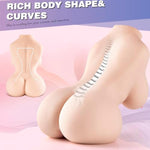 3D Male Sex Doll Realistic Sex Doll Ass Masturbator Doll For With Soft Big Boobs Big Butt Pussy Ass For Men Pussy Torso Anal Sex Toys Portability Small (Flesh, 5.9 Lb)