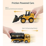 Large Construction Trucks Toy Set, Construction Vehicles For Kids, 7 Pcs Pull Back Engineering Cars With Excavator, Bulldozer, Dump, Cement Mixer, Stem Sand Toys Gifts For Boys Girls