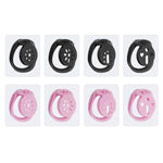 Flat Chastity Cage Made Of Abs Cock Cage With Belt And 4 Different Rings Male Sex Toys Chastity Device With Concealed Lock For Men'S Penis Restraints Breathable And Lightweight (C,Pink)