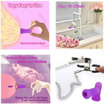 Adjustable Metal Nipple Clamps Entertainment Clip For Women R96 Non-Piercing Nipplerings Clip On Nipple Rings Decorative Clip For Clothing Accessories Suckers (Purple Small&Chain)