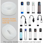 2-Piece Premium Silicone Penis Pump Sleeve Male Sex Toys, 2 Sizes, Fits 2.59-Inch Cylindrical Penis, Stretchy, Soft, Comfortable, Durable Silicone Vacuum-Sealed Ring Penis Enlarger Accessory (White)