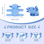 Huggers Axolotl,Stuffed Axolotl Slap Bracelet Plush With Long Hair,Cute Animal Book Buddy Slap Bracelets Plush Toy,Fun Axolotle Toys For Boys And Girls.(Blue)