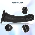 6.8 inch Realistic Black Dildo for Beginner,Anal Dildo No Balls,Soft Small Dildo with Strong Suction Cup and Compatible with Strap-on Harness,Sex Toy for Women Men Gays and Couples