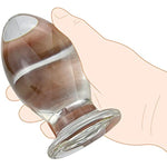 Huge Glass Anal Plug 5.31 X 2.63 Inch Bomb Butt Plug Trainer G-Spot Prostate Massager Sex Toy For Men Women Vaginal Anal Play, 24.41 Ounce, Clear