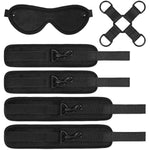 Bondage Restraint Hogtie Set, Handcuffs Ankle Cuffs Blindfold And Spanking Paddle For Adults Sex Play Toys