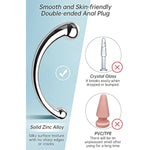 Double-Ended Dildo G-Spot Massage Anal Plug Stimulate Wand Fetish Dildo Solid Metal Curved Dual Ended Masturbation Sex Toy For Couple
