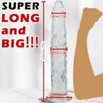 Realistic Dildo, 17 Inch Huge Dildo With Small Glans And Powerful Suction Cups For G-Spot Stimulation And Anal Play, Clear Ultra Big Soft Lifelike Fake Penis Dildos Adult Sex Toy For Women/Men/Couple