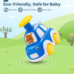 Press And Go Car Toys For Toddlers 1-3, 4 Pack Animal Baby Car Toys For 1 2 Year Old Boy, Push Go Friction Vehicle Toys For Infants 6-9-12-18 Months, One First Birthday Gifts For Boys Girls