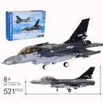 F16 Fighter Jet Model, Military Plane Building Blocks Set (521 Pieces) For Army Airplane Lovers, Kids (8+Years) And Adults