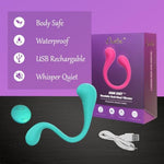 Omni Duet Bendable Dual-Head Couples Vibrator, 10-Mode G-Spot/Clitoral Stimulation, Ultra-Soft Medical-Grade Silicone, Usb Rechargeable, Waterproof (Seafoam Green)