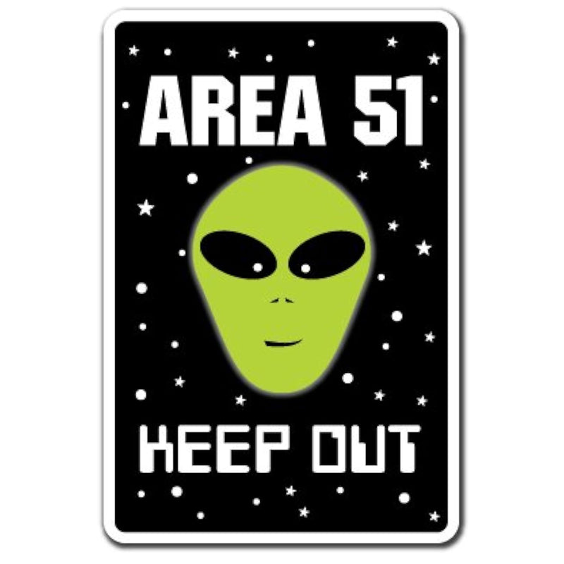 Area 51 Alien Sign | Indoor/Outdoor | Funny Home Décor For Garages, Living Roo