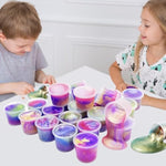 Galaxy Slime Set 24Pack, Party Favors, Multi-Color Stretchy Putty, Stress Relief Toy, Goody Bag Fillings For Kids