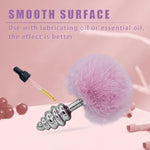 Rabbit Tail Anal Plug?Metal Spiral Buttplug?Anal Sex Toys For Men,Women And Beginners And Advanced Users,Plug Anal For Couples?Pink Anal Toys For Dress Up Party(Medium Pink)