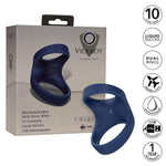 Viceroy Rechargeable Max Dual Cock Ring Silicone Sex Toy For Men - Blue