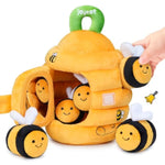 Baby Toys 6-12 Months - Soft Baby Beehive With 5 Sensory Bees - Rattle, Crinkle Paper, Squeaker, Mirror, Busy Montessori Soft Toys For Toddlers 0-3 Years Old - Baby Christmas Birthday Gift