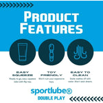 Double Play Premium Water-Based Personal Lubricant 8Oz Tube - Intimate Sex Lube For Men, Women, & Couples - Natural Feel, Silky Smooth, Non-Staining