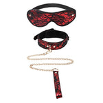 Lace Collar With Lead Set, Blindfold And Xoxo Spanking Paddle, For Adults Bdsm Restraint Sex Play Toys