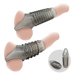 2Pcs Penis Sleeve,Cock Rings For Men,Reusable Penis Enlargement Sleve, Delay Ejaculation Sex Toys,Penis Extender For Couples,Penis Ring,Soft And Elastic Cock Sleeve, Transparent Black