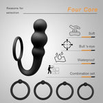 Silicone Anal Plug With Penis Ring,4 Pcs Cock Rings,Plug Beads,Anal Sex Toys,Anal Toys For Men,Women And Beginners,Sex Toy For Vagina,Anal Training For Trainer,Anal Butt For Couples,G Spot Plug Toy.