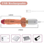 Silicone Automatic Thrusting Dildo with Wireless Remote, 10 Vibration Modes & 3 Telescopic Modes and Heating Skin