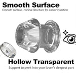 Clear Hollow Anal Plug Peephole Clear Hollow Butt Plug Vaginal Expander Anal Dilator Tunnel Anal Speculum Washer Douche Enema Adult Anal Sex Toys For Gay Lesbian Couples