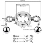 Metal Cock Ring For Men Penis Rings With 6 Cbt Spikes And Ball Pendant Adult Pleasure Chastity Sex Toys Sm Scrotum Stretcher For Male Training Devices (40Mm+2 Balls)