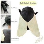 Beetle And Cicada Plush Toy - Realistic Cicada Filling Animal Plush Pillow Toy Girl And Boy Adult Festival Gift -19.7 Inches (Black)