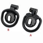 Negative Flat Chastity Cage Male Sissy Chastity Devices Lock Design Small Penis Cage Cock Cage Bdsm Toys For Couples Sex (B,Black)