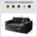 Boneless Sofa Couch, Loveseat Sofa For Small Space, Tufted 2-Seater Floor Couch Bean Bag Chair For Living Room Bedroom Apartment, Sofa In A Box, No Assembly Needed, Black
