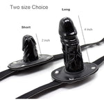 Lockable Dildo Mouth Gag,Sm Mouth Restraint With Lock Bondage,Adjustable Bondage Leather Gags Adult Sex Toy For Couple (Black,Short)