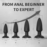 Silicone Anal Plug, Pack Of 4 Butt Plugs Training Set For Beginners Advanced Users, Prostate Sex Toys For Men,Women Couples(Black)