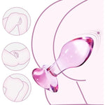 Crystal Glass Butt Plug,Mini Pink Glass Anal Plug, Anal Masturbation Plug For Men Women Gay And Couples