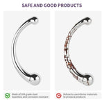 7.8" Stainless Steel G-Spot Wand – Dual-Ended Massager With Ergonomic Curved Design For Enhanced Pleasure- Njoy Pure Wand