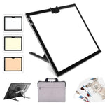 A3 Rechargeable LED Light Pad with Stand, Adjustable Brightness & Magnetic Clip