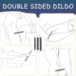 Double Sided Dildo Silicone Anal Plug With Handle Realistic Veins And Vivid Glans Anal Trainer G-Spot Sex Toys Prostate Massager For Men And Women Adult Erotic Toy (B)