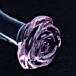 8" Glass Dildo,Rose Anal Beads Butt Plug,Crystal Glass Beads Anal Plug, Prostate Massager G Spot Stimulation Pleasure Stick, Anal Trainer Adult Sex Toys And Games For Men And Women Couples