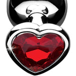 Crimson Tied Scarlet Heart Shaped Jewel Anal Plug