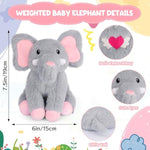 Weighted Elephant Stuffed Animal, Gray Soft Stuffed Elephant Plush Toy With Love, Weighted Plush Pillow Kawaii Comfort Xmas Gifts For Kids, 10 Inch, 0.8 Lbs