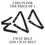 Chastity Belt Combo (3 & 1-Way Black) For Chastity Cage Support