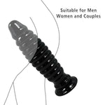 Large Butt Plug Dilator Anal Beads 8.07" Anal Plug Anal Sex Toys With Suction Cup Men Women Couple Anal Dildo Anal Toy Soft Flexible Anal Trainer Anal Butt Plug Big Buttplug (Black)