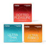 Dotted Pleasure&Ultra Thin&Ribbed Condoms, For Ultra Sensitivity, Natural Latex, Lubricated Condoms - 9 Count